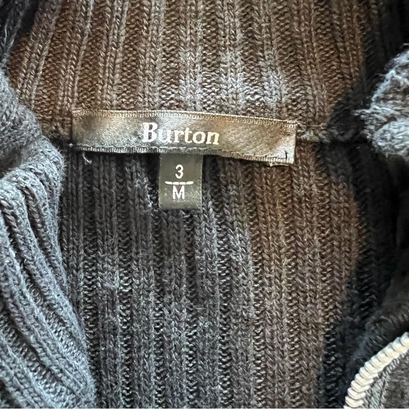 Burton Asymmetrical Quarter Zip Knit Sweater Pullover Made in Italy Size Medium - Picture 10 of 11